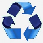 a blue recycle symbol